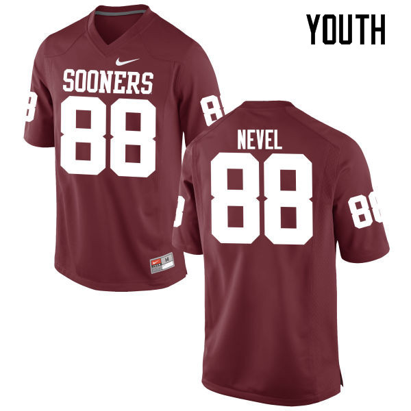 Youth Oklahoma Sooners #88 Chase Nevel College Football Jerseys Game-Crimson